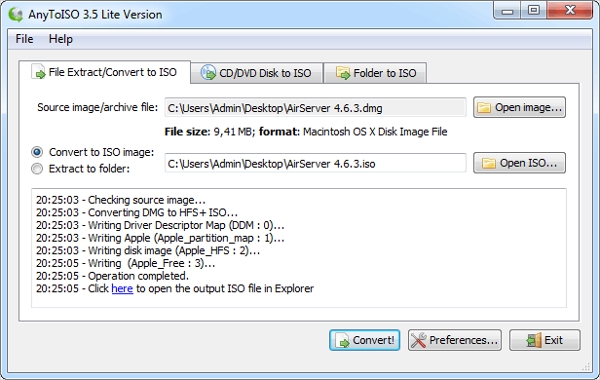 how to convert vmdk file to iso image